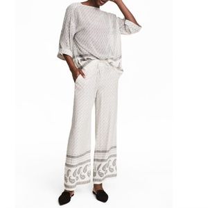 NWOT H&M Beige Paisley Wide Palazzo Pants